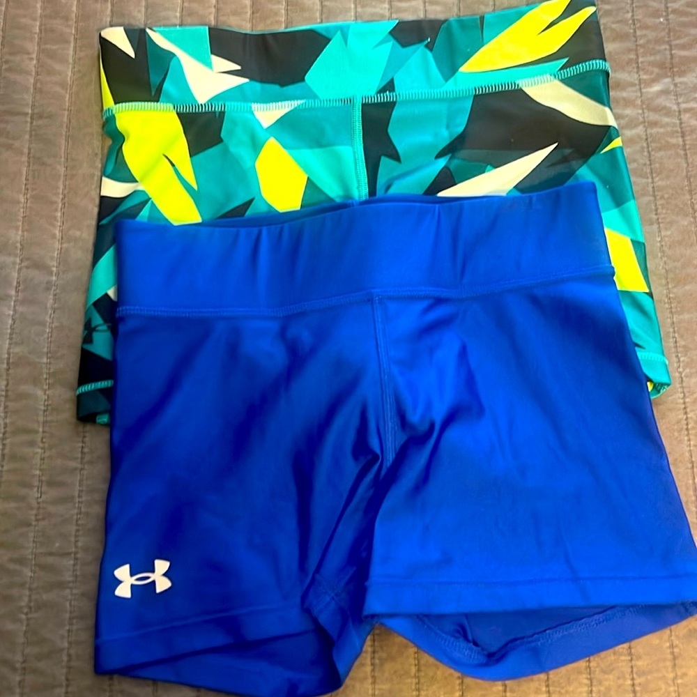 Gently used 2 pair of women’s Under Armor shorts